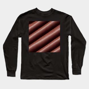 Brown Imitation leather with stitching, natural and ecological leather print #17 Long Sleeve T-Shirt